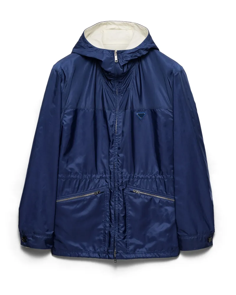 Prada Jacke Aus Re-nylon, Herren, Hellblau/natur, Größe Hellblau