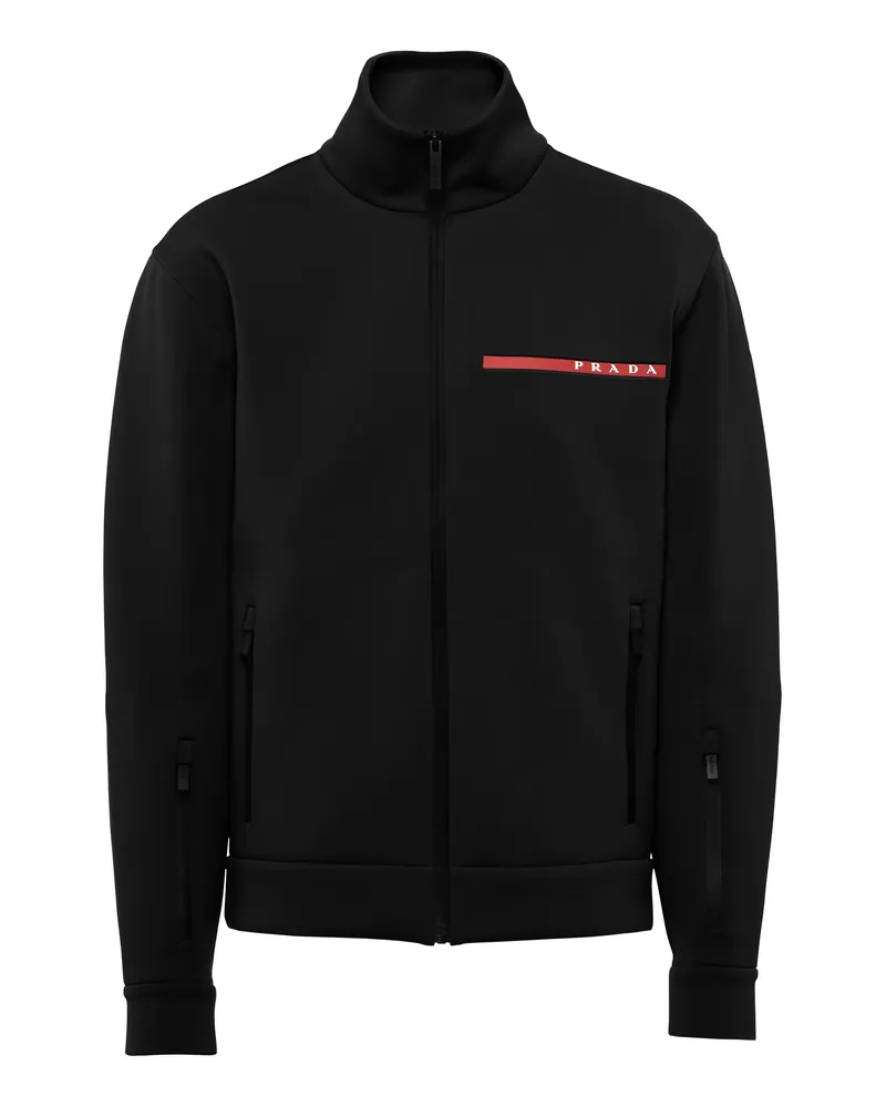 Prada Reißverschluss-sweatshirt Rec. Funktionsgewebe, Herren, Schwarz, Größe Schwarz