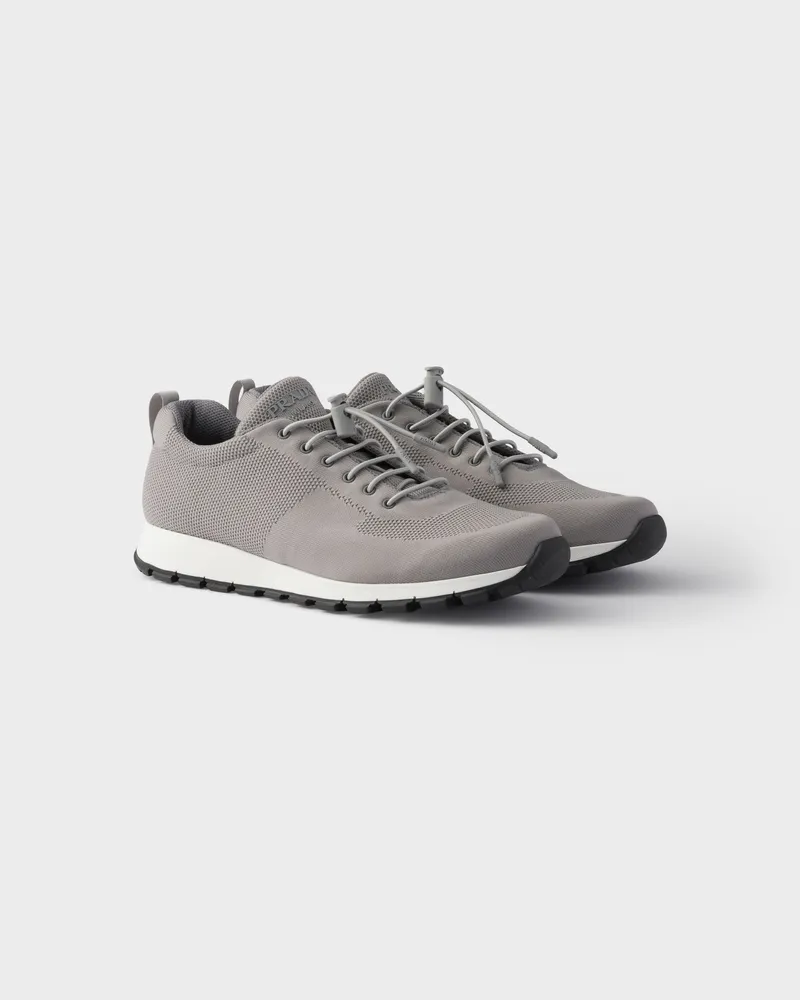 Prada Sneaker aus Stretch-Strick Wolkengrau