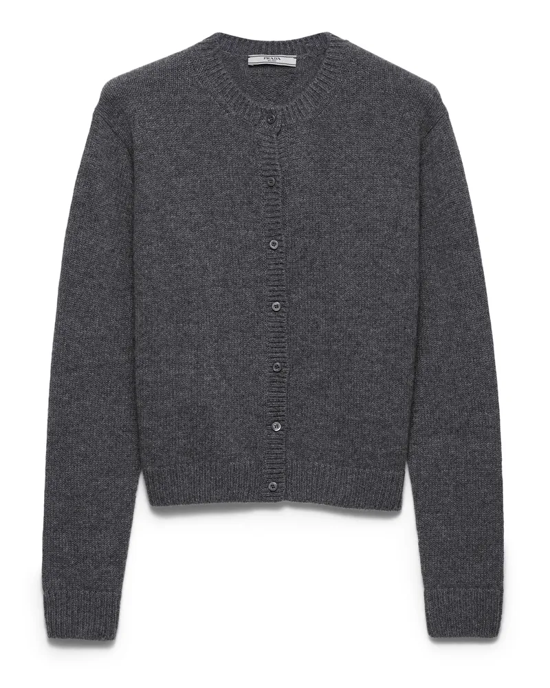 Prada Strickjacke Aus Kaschmir, Damen, Schiefergrau, Größe Schiefergrau