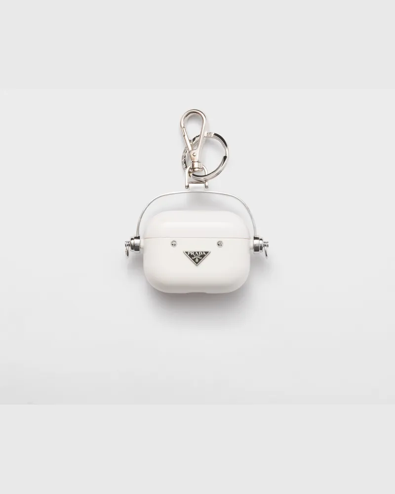Prada AirPods Pro-Hülle mit Schlüsselanhänger Weiss