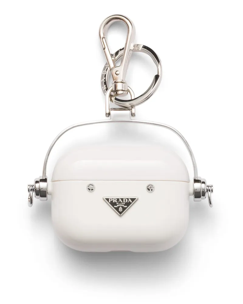 Prada Airpods Pro-hülle Mit Schlüsselanhänger, Herren, Weiss Weiss