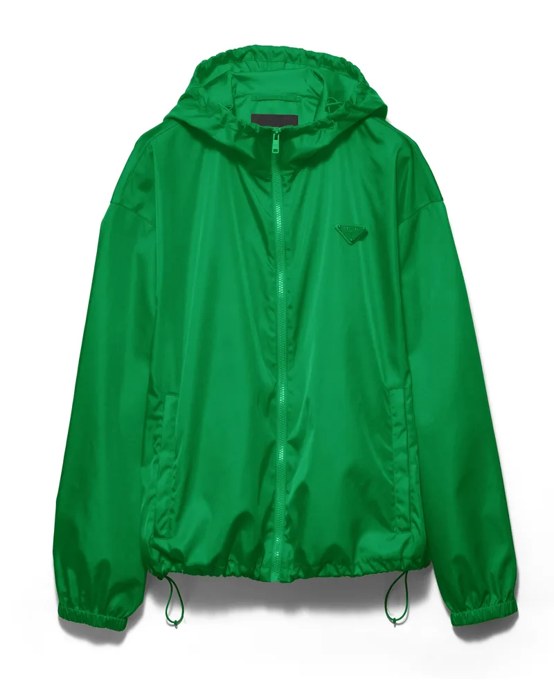 Prada Regenjacke Aus Re-nylon, , Smaragd, Größe Smaragd