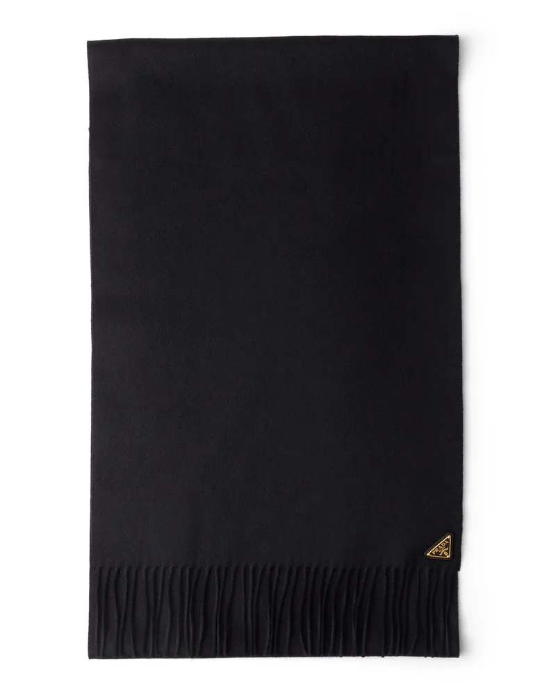 Prada Schal Aus Seide Und Kaschmir, Damen, Schwarz Schwarz