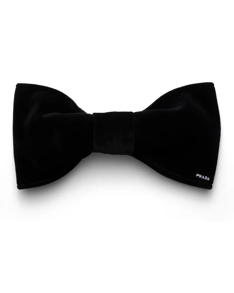 Prada Haarspange Aus Samt, Damen, Schwarz Schwarz
