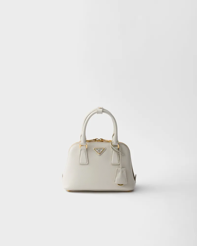 Prada Promenade Mini Bag aus Saffiano-Leder Kalkweiss