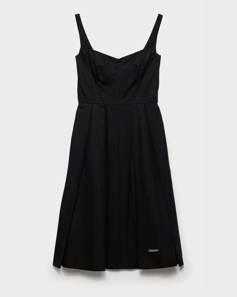 Prada Kleid aus Baumwoll-Canvas Schwarz