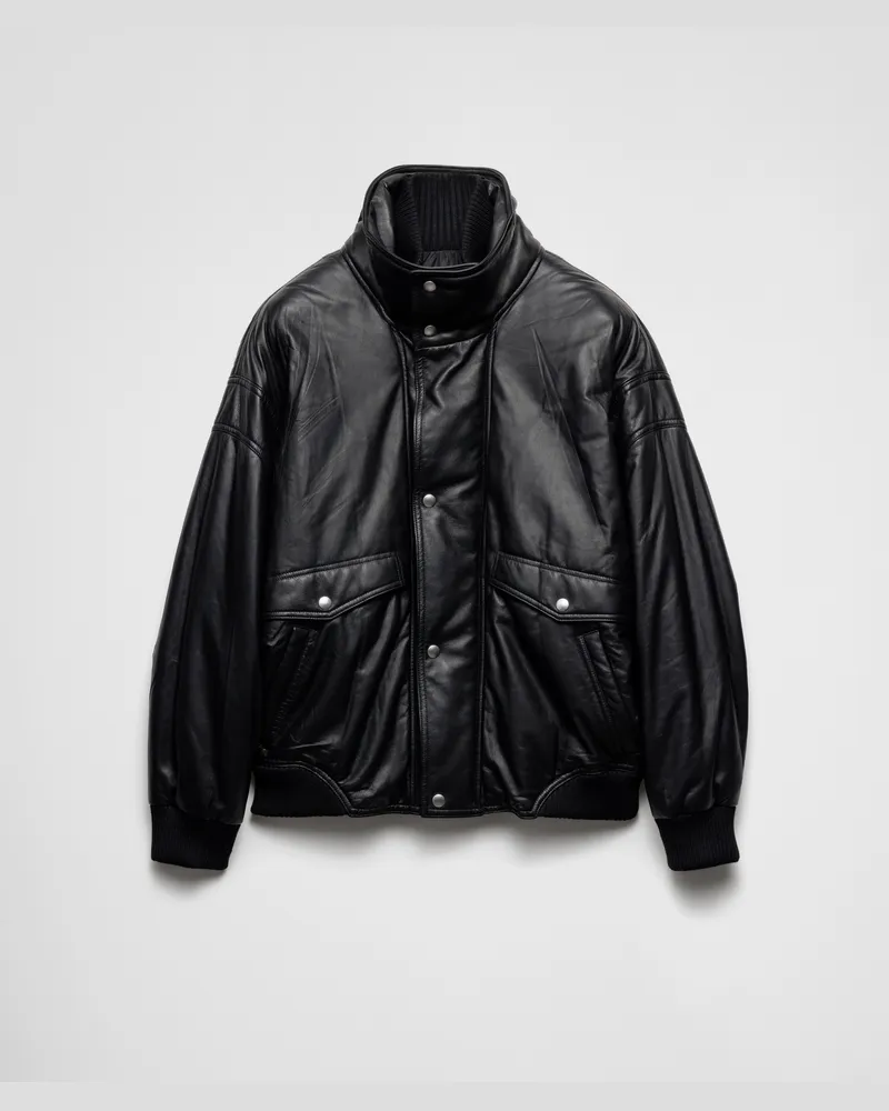 Prada Jacke aus Nappa-Leder Schwarz