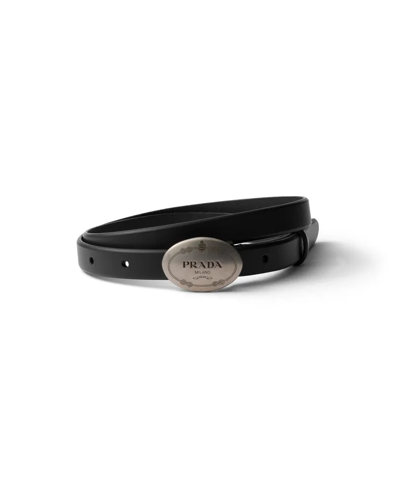 Prada Gürtel Aus Leder, Damen, Schwarz, Größe Schwarz