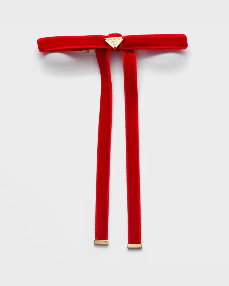 Prada Haarspange aus Samt Rot