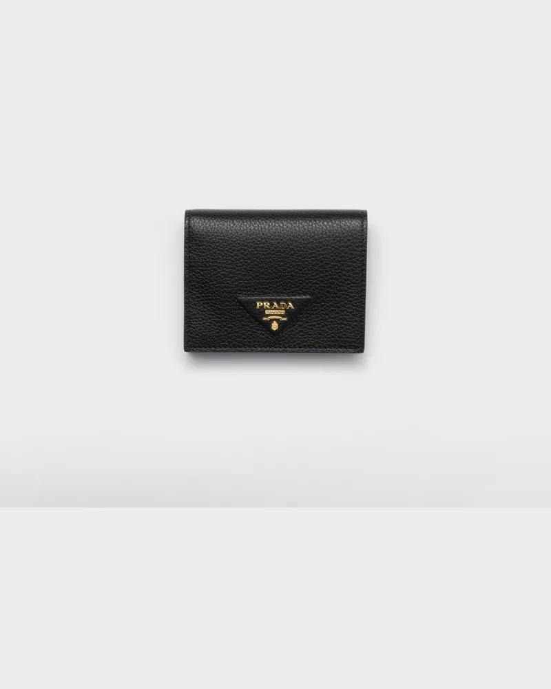 Prada Kleine Geldbörse aus Leder Schwarz