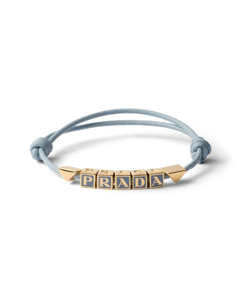 Prada Armband Aus Nappaleder, Damen, Astralblau Astralblau