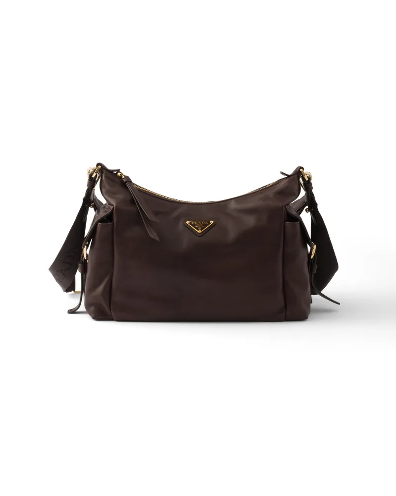 Prada Große  Explore Tasche Aus Nappa-leder, Damen, Sienna Sienna