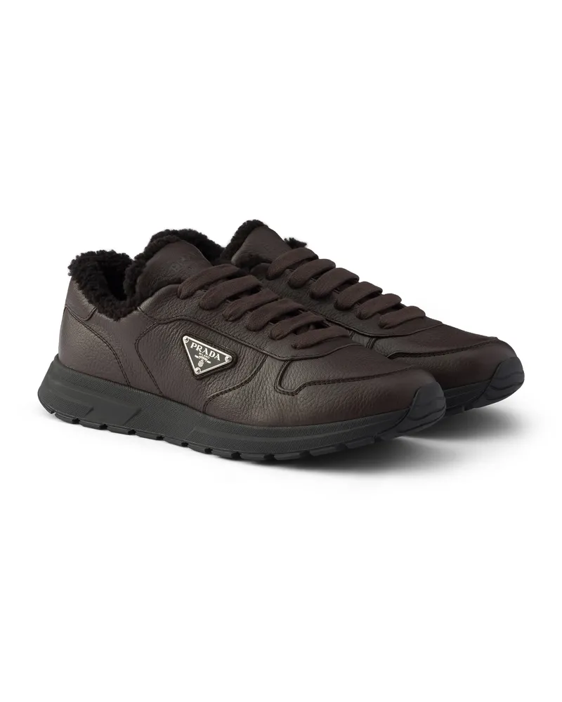 Prada Prax Sneaker Aus Leder, Herren, Kaffeebraun, Größe 11 Kaffeebraun