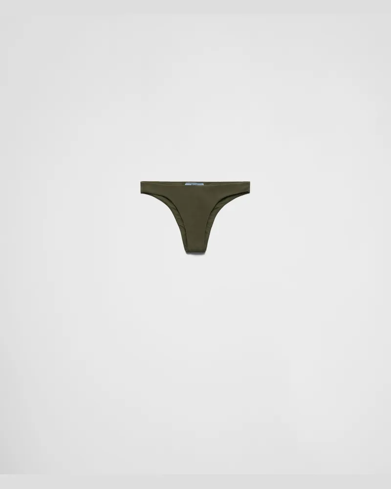 Prada Bikini-Unterteil aus Rippstrick Camouflage