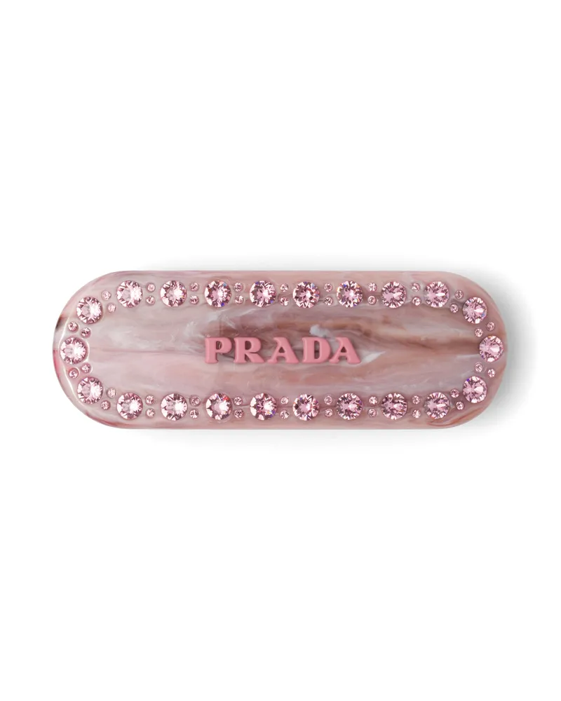 Prada Haarspange Aus Plexiglas, Damen, Blütenrosa Blütenrosa