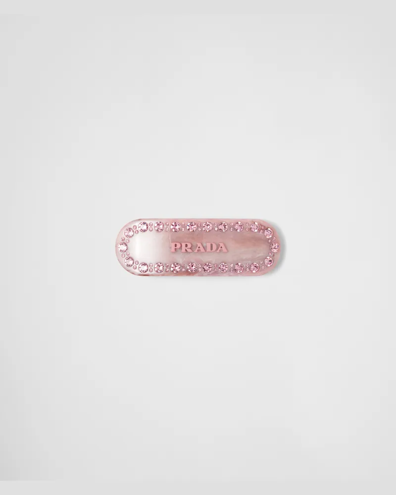 Prada Haarspange aus Plexiglas Blütenrosa