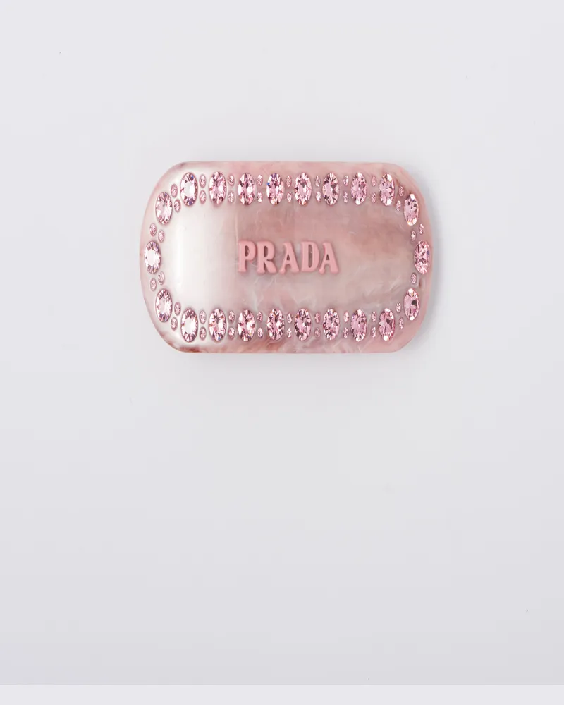 Prada Haarspange Aus Plexiglas, Damen, Blütenrosa Blütenrosa