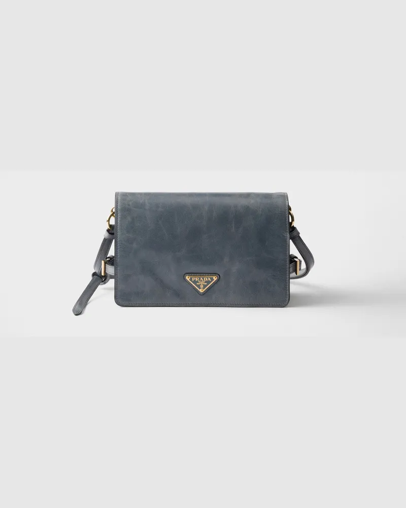 Prada Schultertasche aus Leder Luftwaffenblau