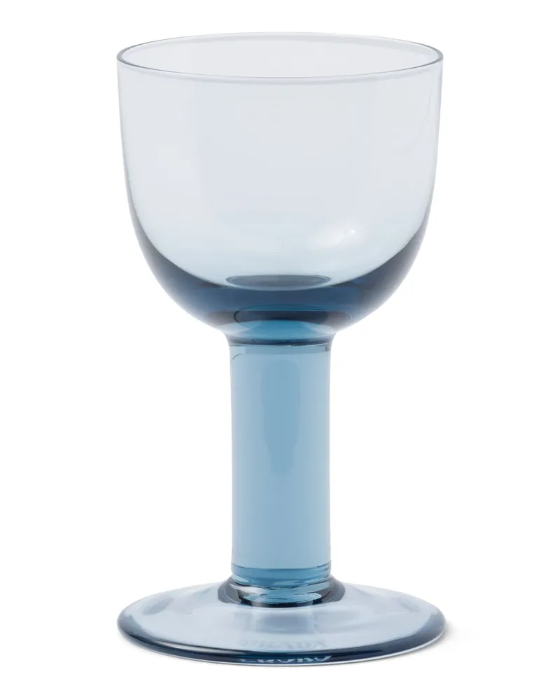 Prada Set Mit Zwei Weißweingläsern Aus Kristall – Plinth, , Meerblau Meerblau
