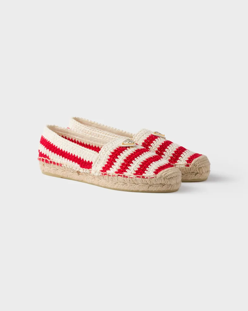Prada Gehäkelte Espadrilles Rot