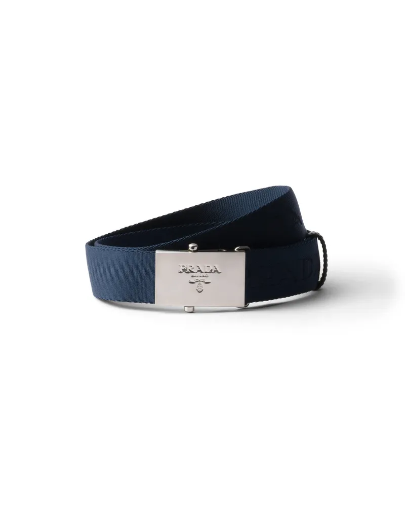 Prada Gürtel Aus Baumwollband, Herren, Blau, Größe Blau
