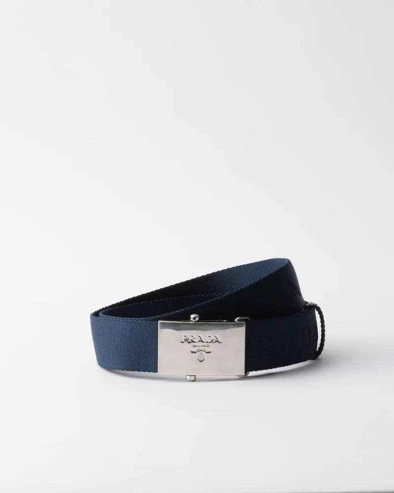 Prada Gürtel Aus Baumwollband, Herren, Blau, Größe Blau