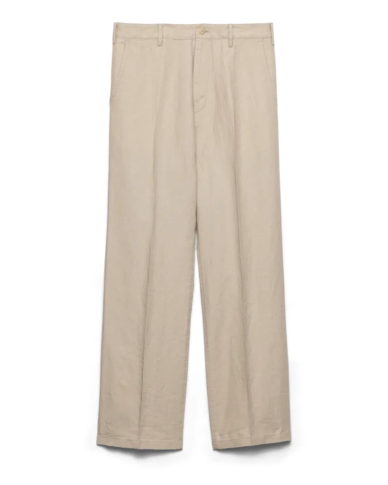 Prada Hose Aus Leinen, Herren, Sandbeige, Größe Sandbeige