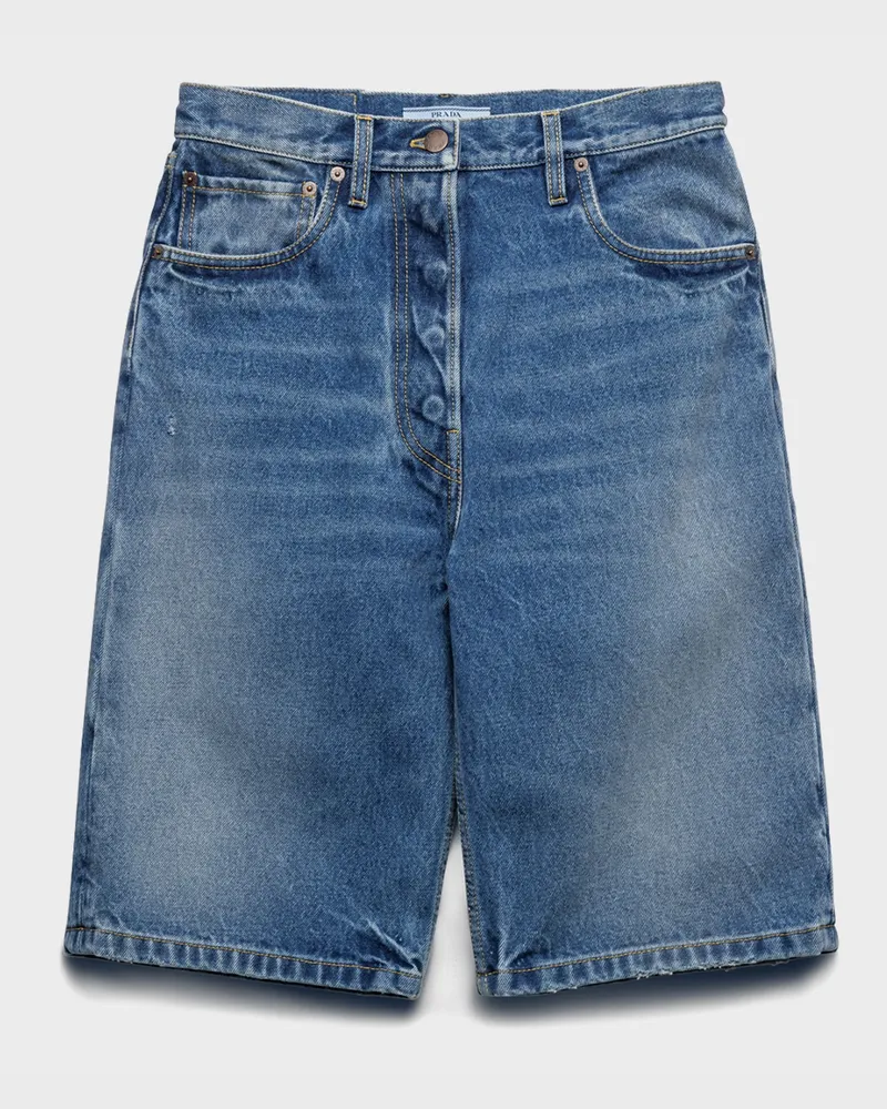 Prada Bermudas aus Denim Hellblau