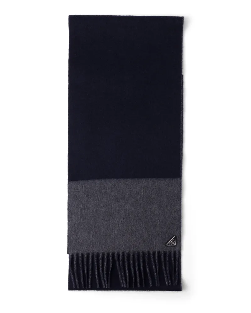 Prada Schal Aus Kaschmir, Herren, Blau/schiefergrau Blau