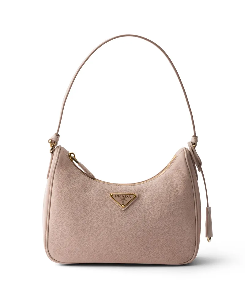 Prada Re-edition 2005 Mini Bag Aus Nubuk- Und Saffiano-leder, Damen, Seerose Seerose