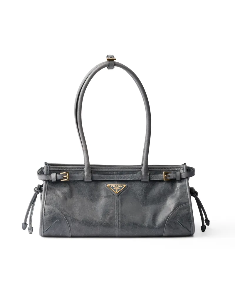 Prada Bonnie Mittelgroße Handtasche Aus Leder, Damen, Luftwaffenblau Luftwaffenblau