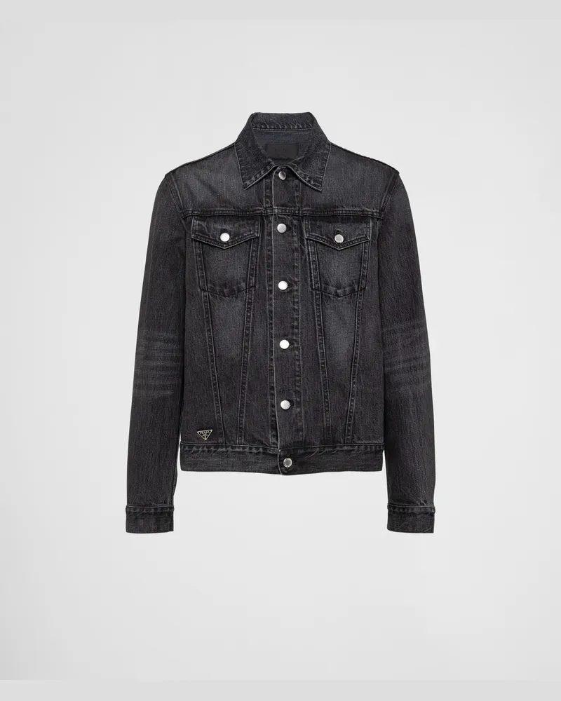 Prada Blousonjacke aus Denim Schwarz