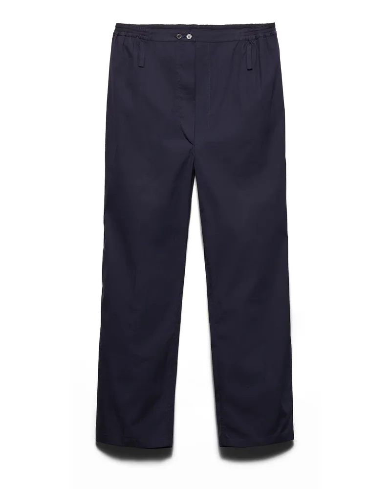 Prada Hose Aus Baumwoll-popeline, Damen, Blau, Größe Blau