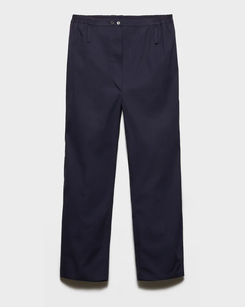 Prada Hose aus Baumwoll-Popeline Blau