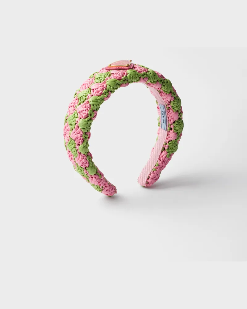 Prada Gehäkeltes Headband Blütenrosa