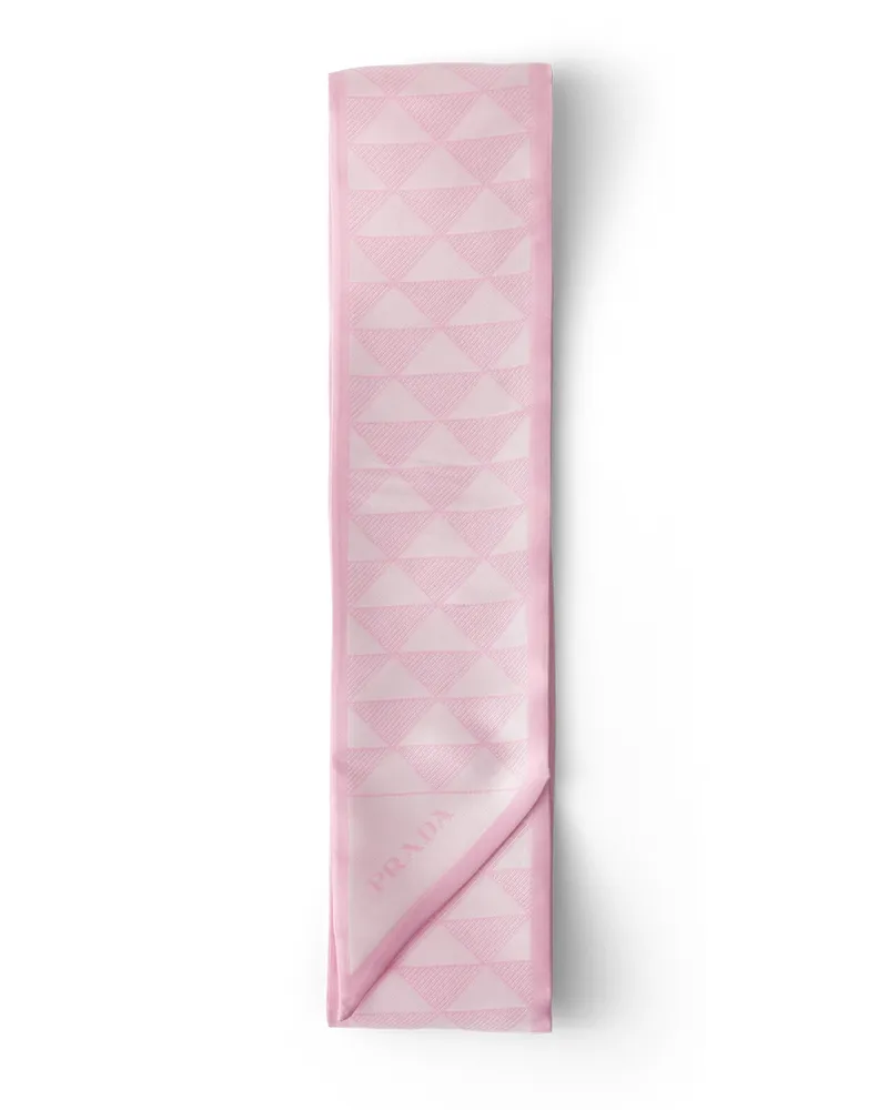 Prada Krawatte Aus Jacquard-seide, Damen, Alabaster/weiss Alabaster