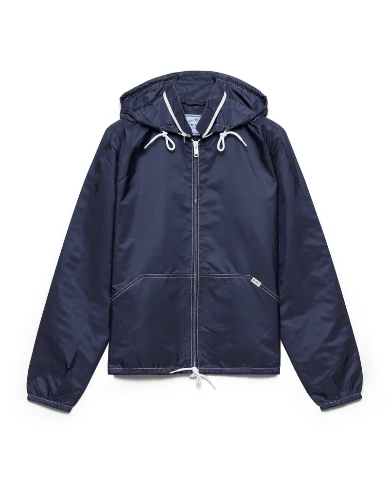 Prada Blousonjacke Aus Leichtem Re-nylon, Damen, Blau, Größe Blau