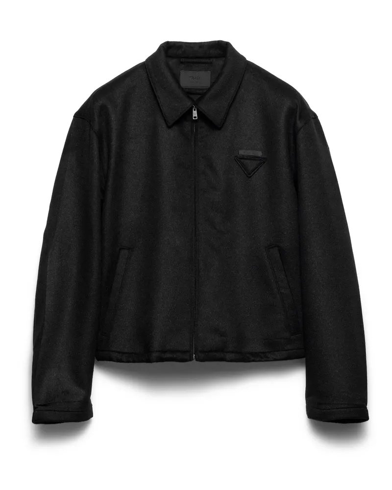 Prada Blousonjacke Aus Wollgemisch Und Kaschmir, Herren, Schwarz, Größe Schwarz