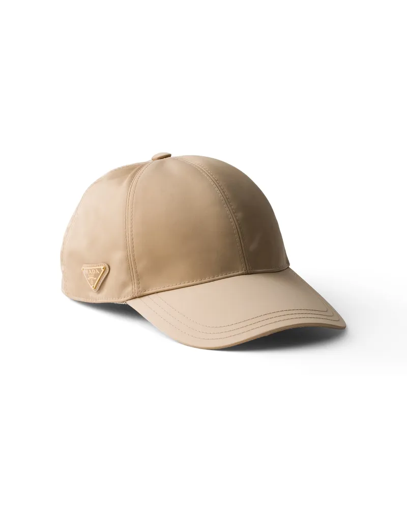 Prada Baseballkappe Aus Re-nylon, Damen, Korkbeige+flaschengrün, Größe Korkbeige+flaschengrün