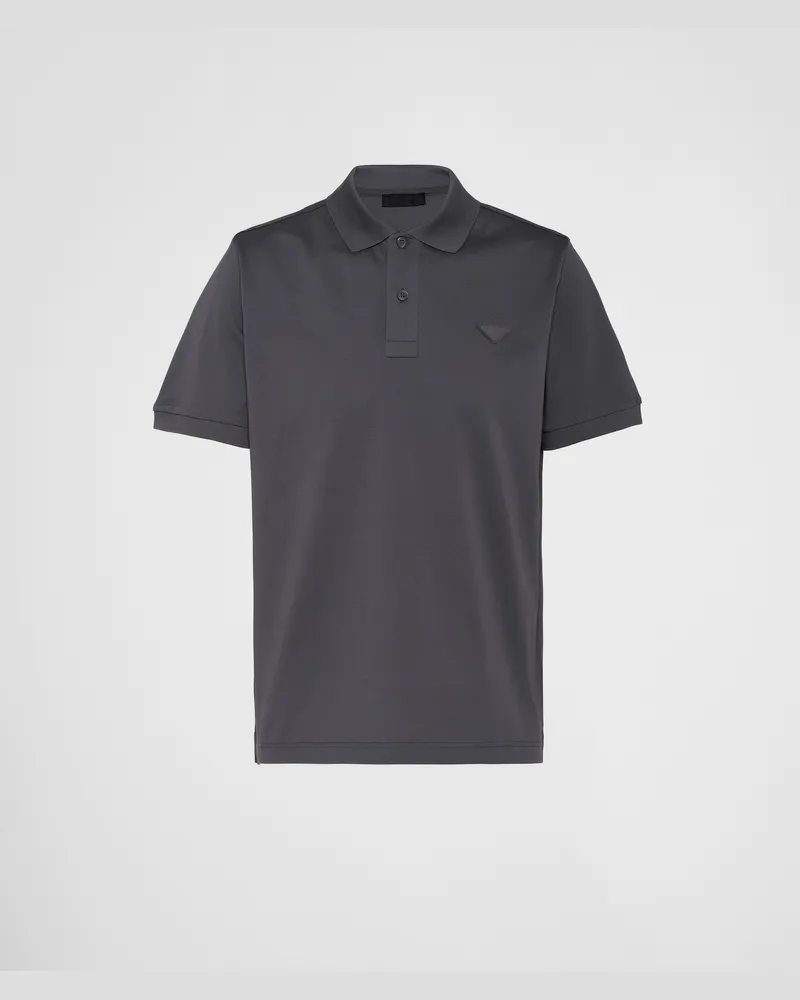 Prada Poloshirt aus Piqué Eisengrau