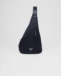 Prada Rucksack aus Re-Nylon und Leder Blau