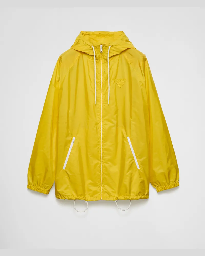 Prada Regenjacke aus leichtem Re-Nylon Zitronengelb