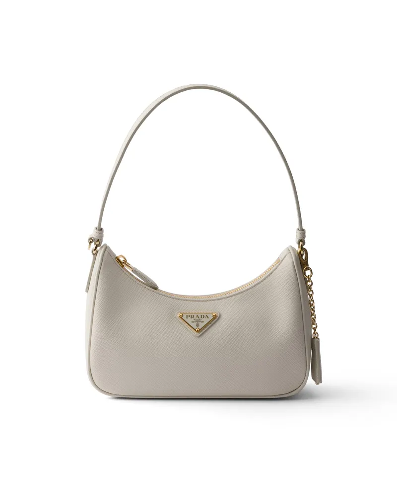 Prada Re-edition 2005 Saffiano Leather Mini-bag, Damen, Kalkweiss Kalkweiss