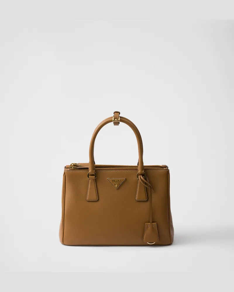 Prada Mittelgroße  Galleria Tasche aus Leder Karamell