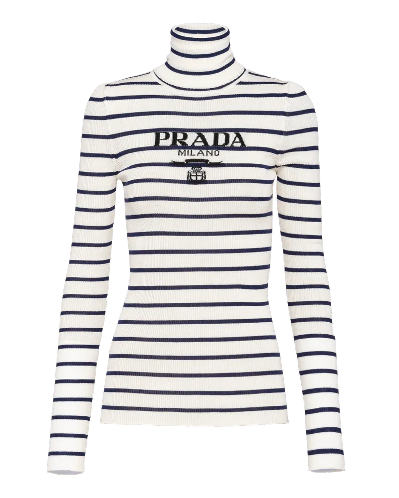 Prada Rollkragenpullover aus Superfine-Wool Elfenbein
