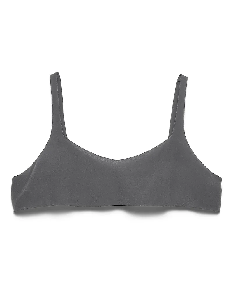 Prada Top Aus Crêpe De Chine, Damen, Eisengrau, Größe Eisengrau