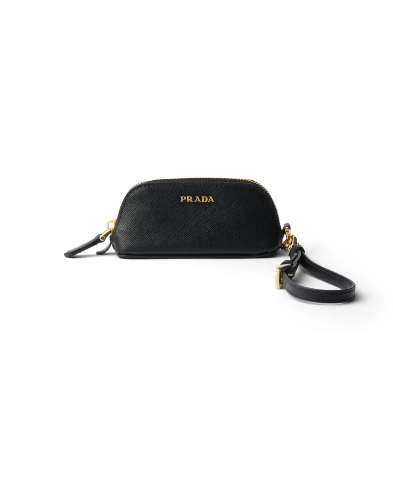 Prada Saffiano Lipstick Case, Damen, Schwarz Schwarz