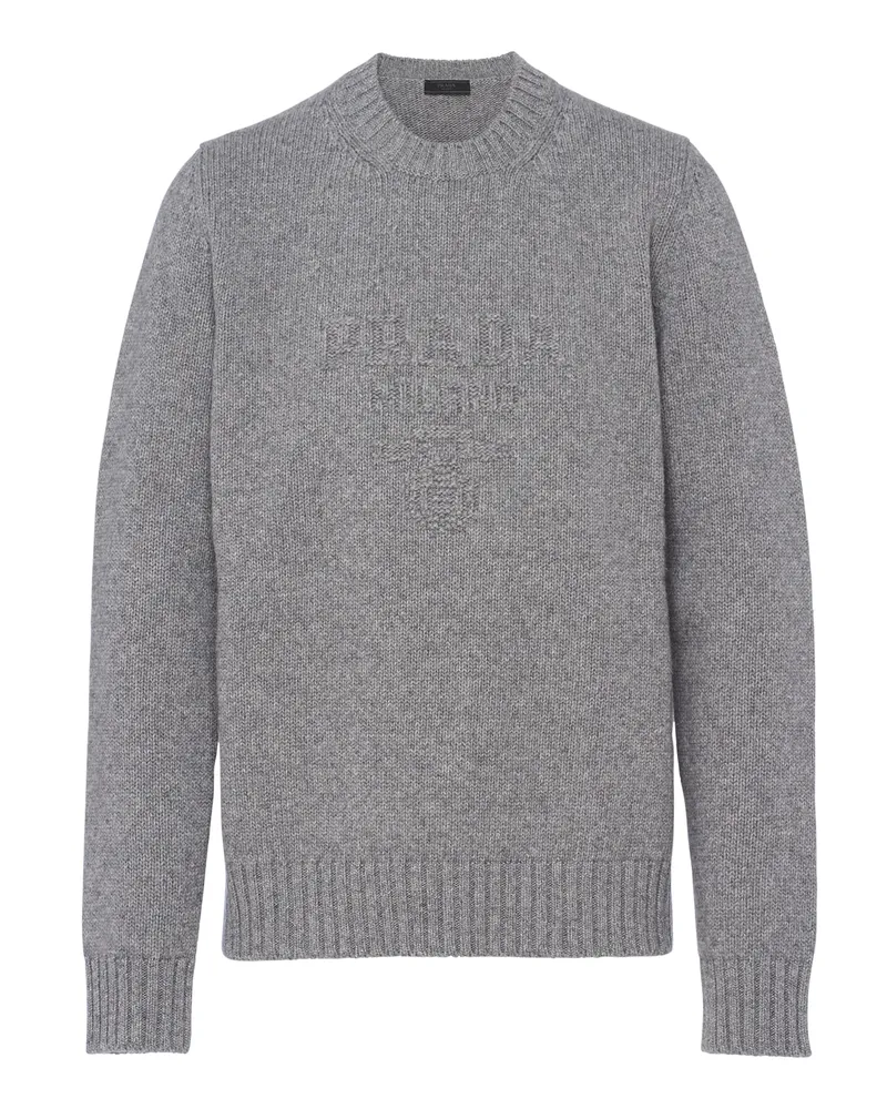 Prada Rundhalspullover Aus Wolle Und Kaschmir, Herren, Grau, Größe Grau