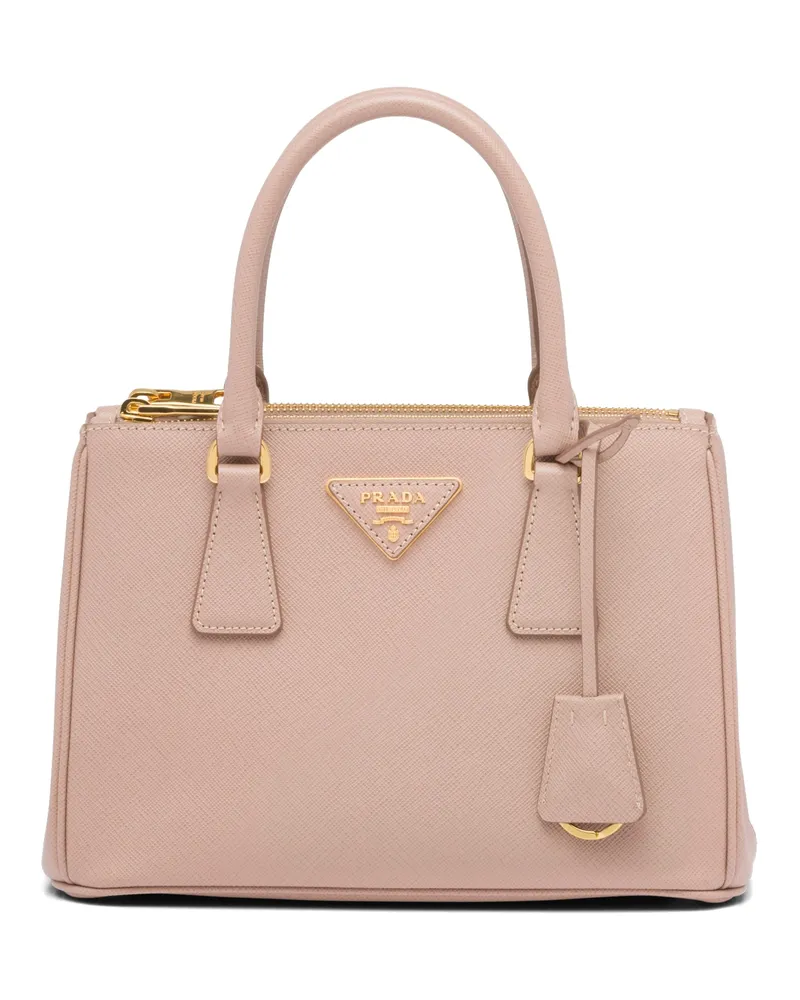 Prada Kleine  Galleria Tasche Aus Saffiano-leder, Damen, Puderrosa Puderrosa
